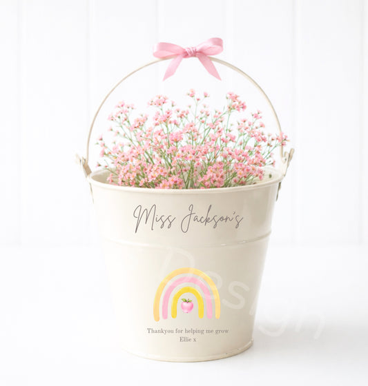 Personalised Small Plant Pot Teachers Gift-Rainbow