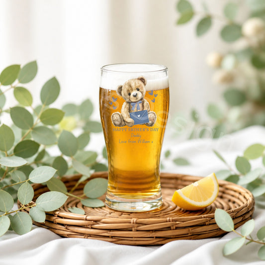 Personalised Fathers Day Glass-Bear