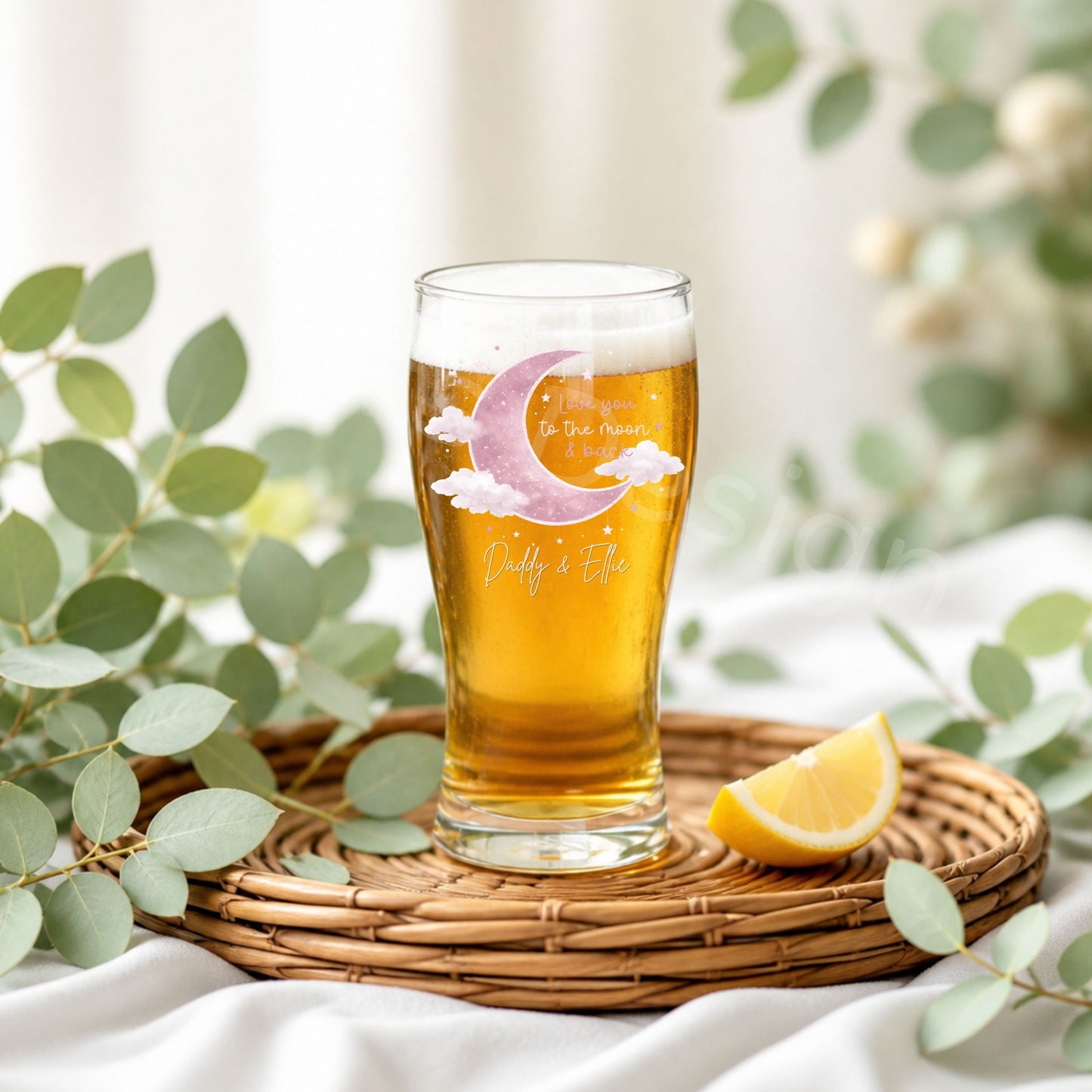 Personalised Fathers Day Glass-Moon