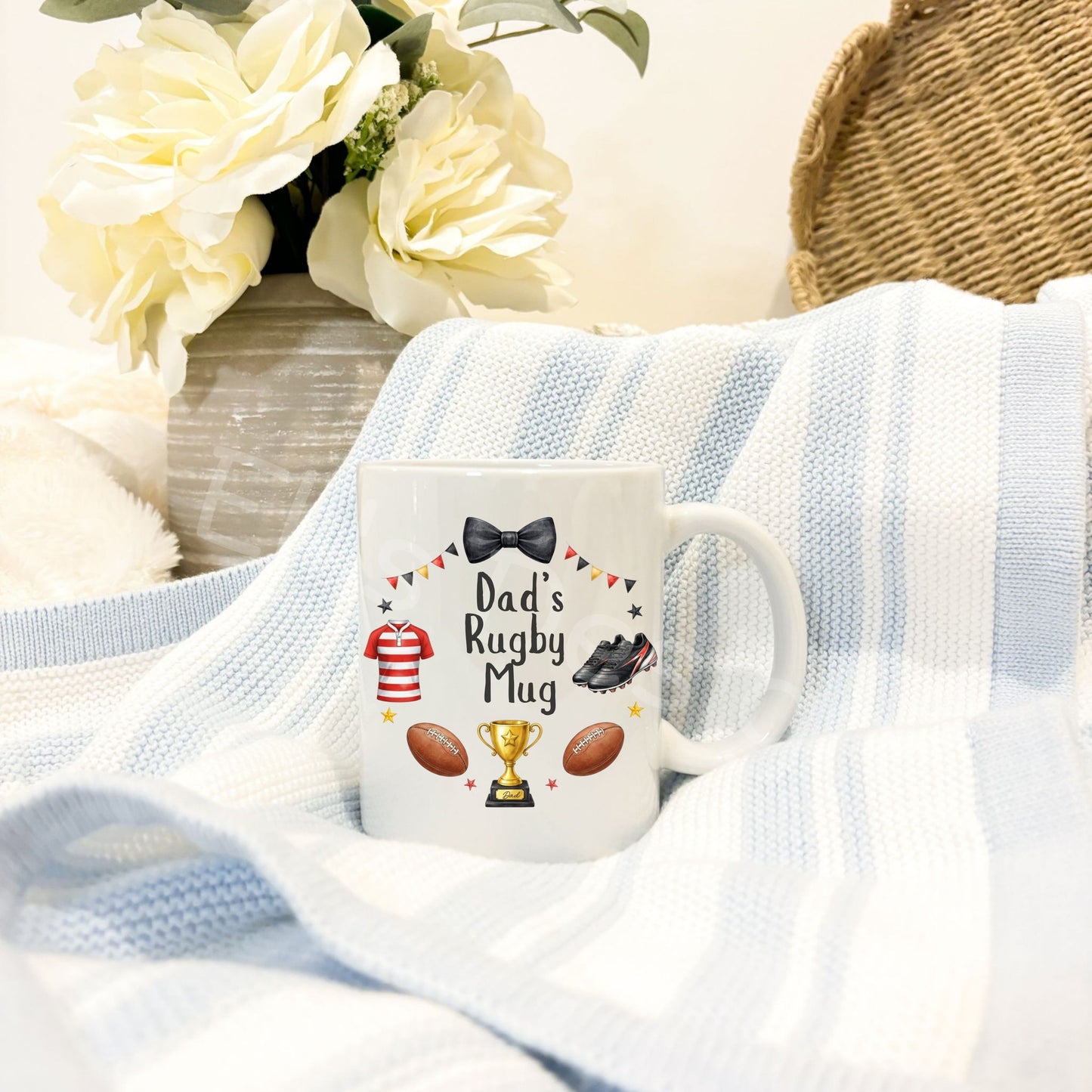 Personalised Fathers Day Mug-Rugby