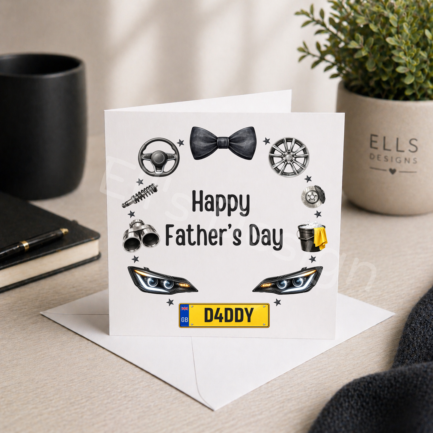 Personalised Fathers Day Card- Car Parts