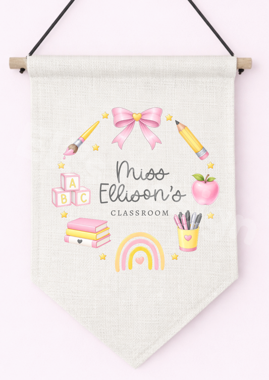 Personalised Teacher Linen Hanging Pendant