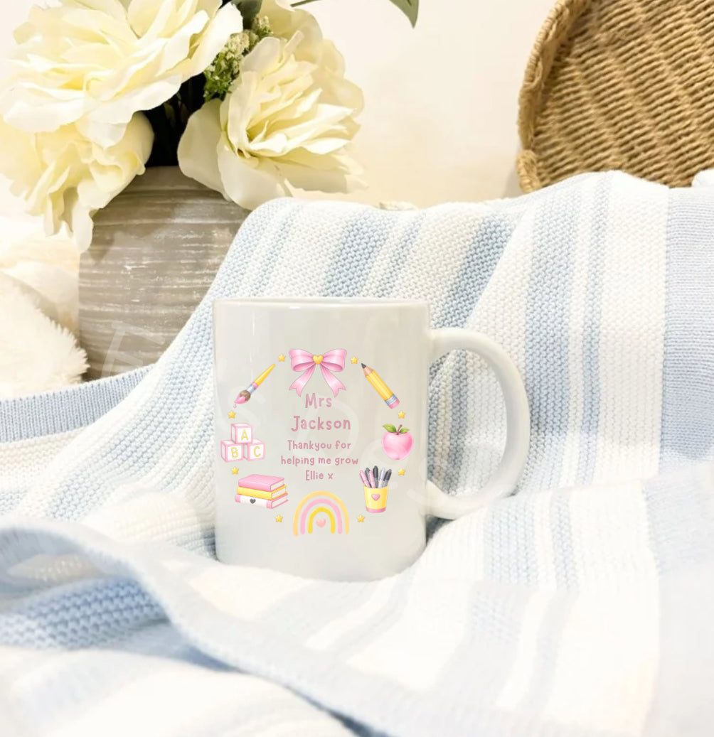 Personalised Teacher Wreath Mug