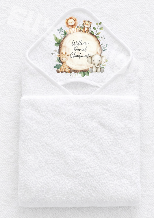 Hooded Towel- Jungle Oak
