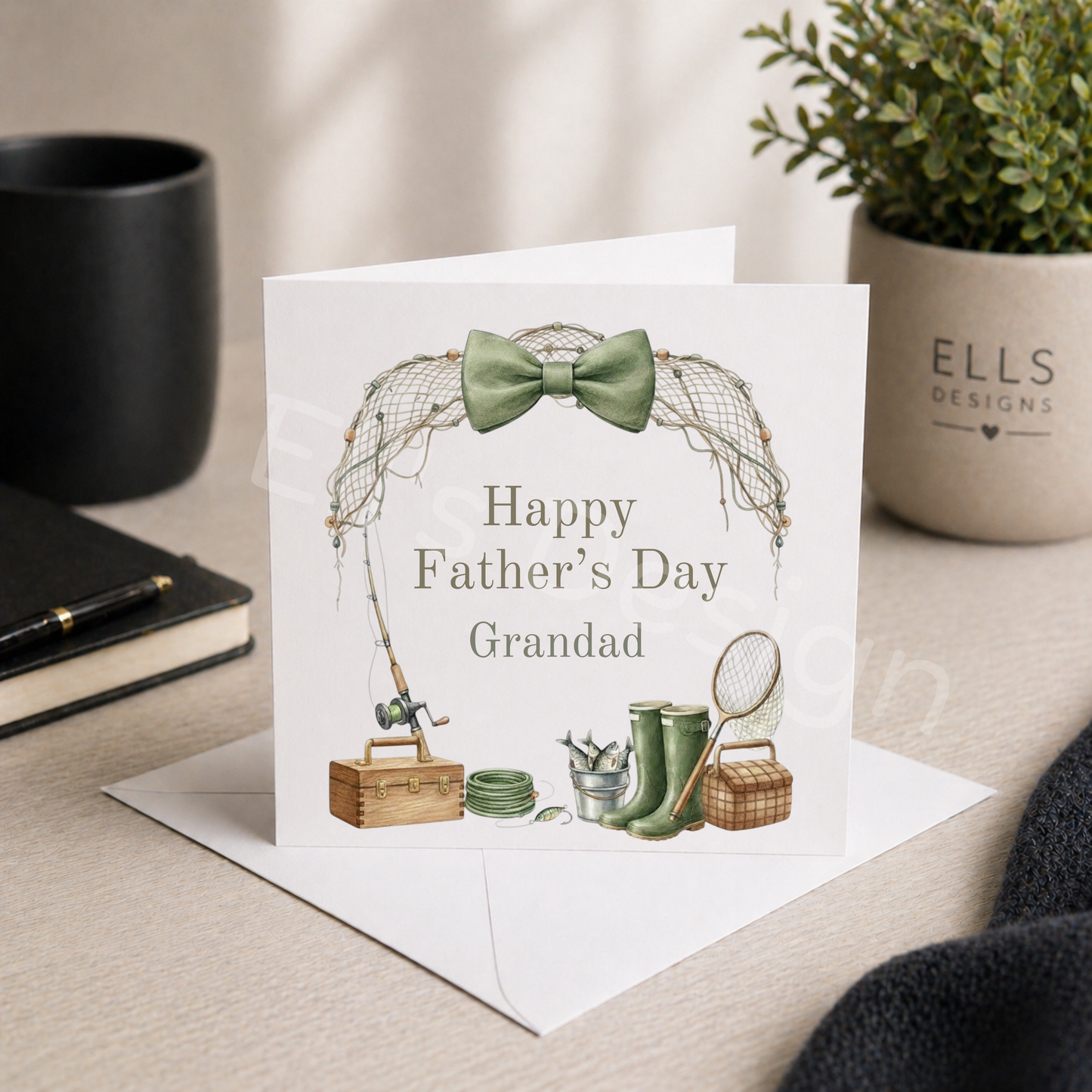 Personalised Fathers Day Card-Fishing